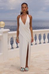 Eilish Halter Maxi Dress - White