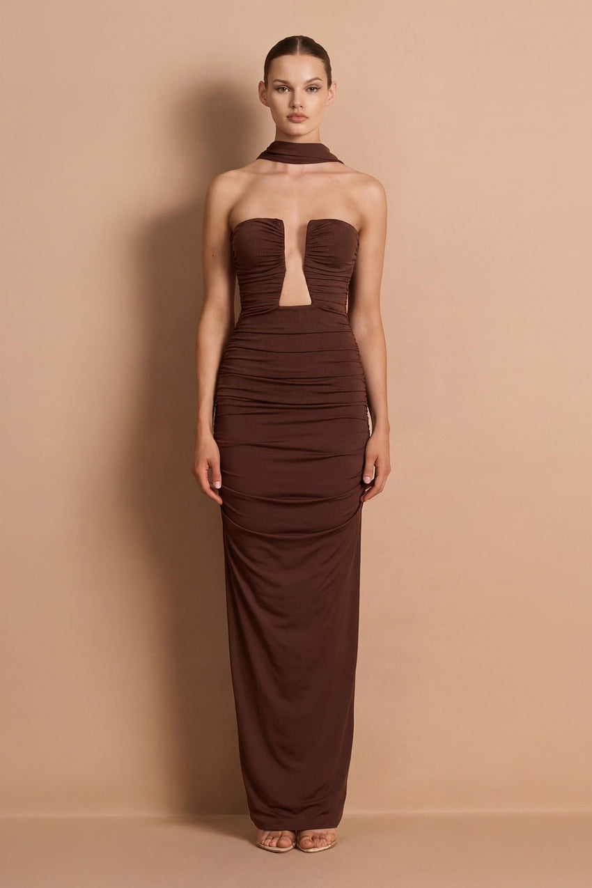 Nookie Charlize Multi-Way Maxi Dress - Chocolate