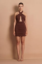 Nookie Charlize Multi-Way Mini Dress - Chocolate