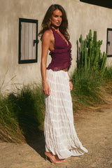 Della Ruffle Top - Plum