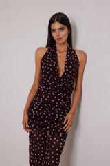 Mena Dress - Choc/Pink