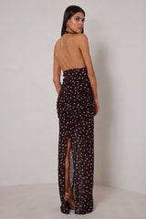 Mena Dress - Choc/Pink
