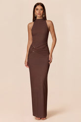 Nookie Petra High-Neck Maxi Dress - Cocoa