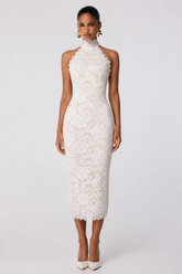 Nookie Alessia High Neck Midi Dress - Ivory