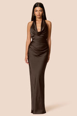 Nookie Penelope Drape Gown - Chocolate