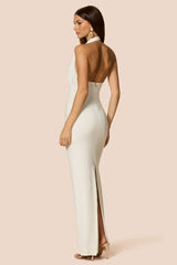 Nookie Leonie Halter Maxi Dress - Rice