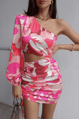 Mink Draped Dress - Fuchsia