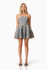 Jasmine Strapless Mini Dress - Blue
