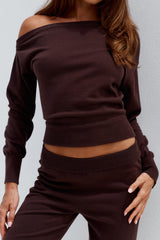 Heather Knit Top - Chocolate
