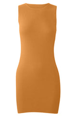 Mish Ribbed Mini Dress - Orange