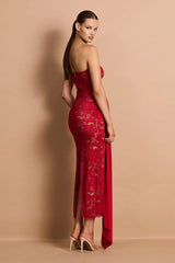 Nookie Ever After Strapless Midi Dress - Red
