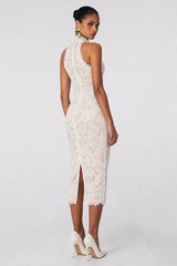 Nookie Alessia High Neck Midi Dress - Ivory
