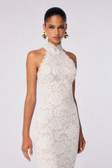 Nookie Alessia High Neck Midi Dress - Ivory