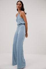 Misha Emer Slinky Jersey Jumpsuit - Sterling Blue