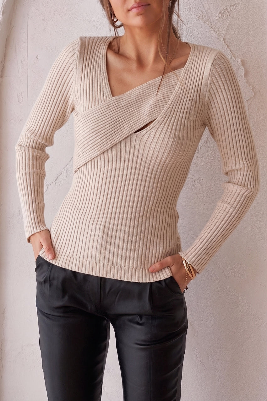 Ayla Knit Top - Beige